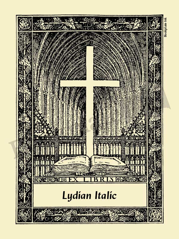 X138 - Bookplate with cross and "ex libris" text - Image 11
