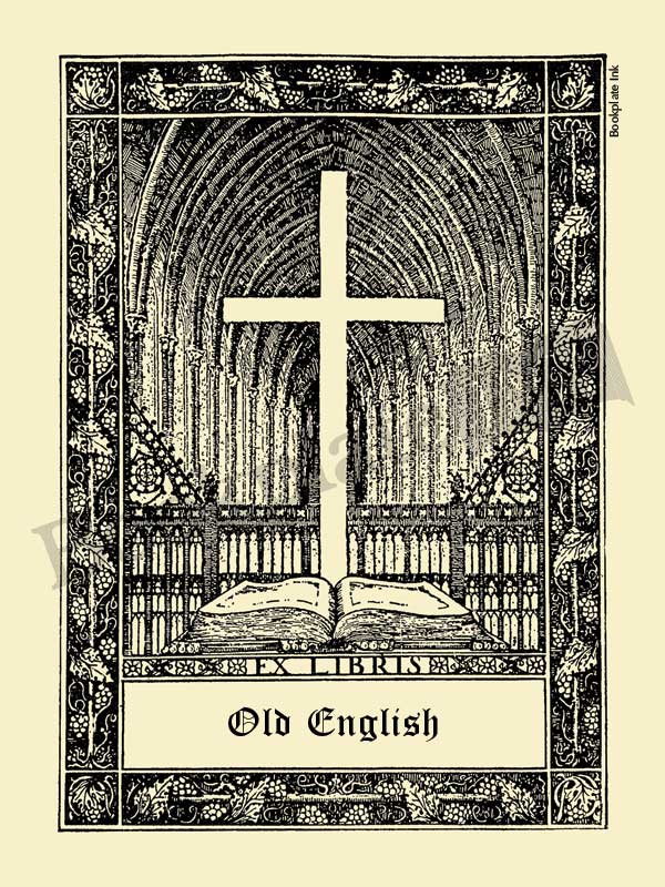 X138 - Bookplate with cross and "ex libris" text - Image 12