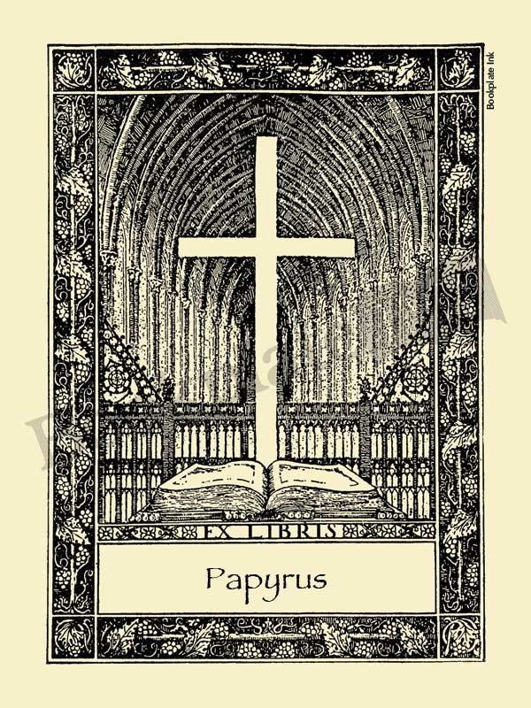X138 - Bookplate with cross and "ex libris" text - Image 15