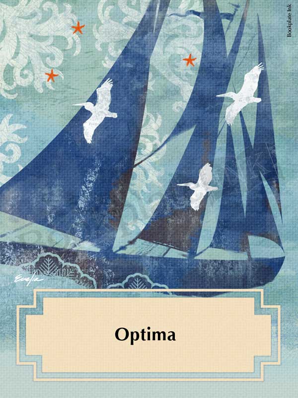 ES74 - Sailboat and birds bookplate - Image 13