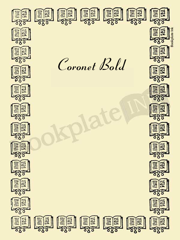 B254 - Bookplate border design of open books - Image 3