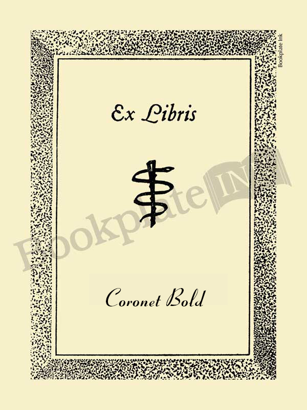 D16 - Medical bookplate with staff of Asclepius - Image 3