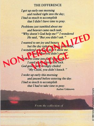 B198 - Vintage "The Difference" poem Antioch bookplate