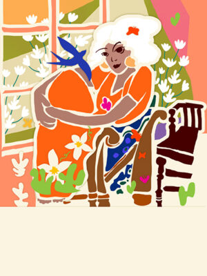 ES1028 - Woman with a blue bird